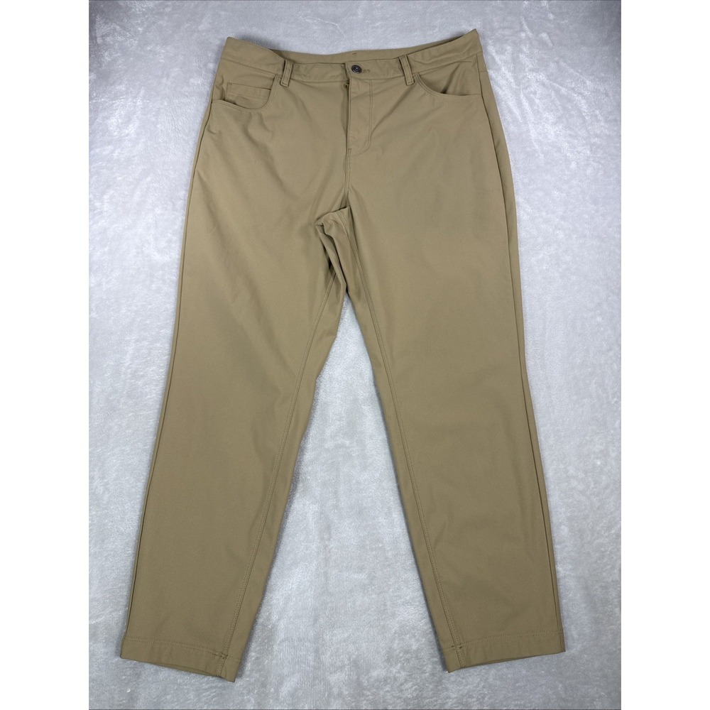 Fabletics Pants The Don 5-Pocket Pant Mens 34X30 (34X27)Tan Performance Trousers